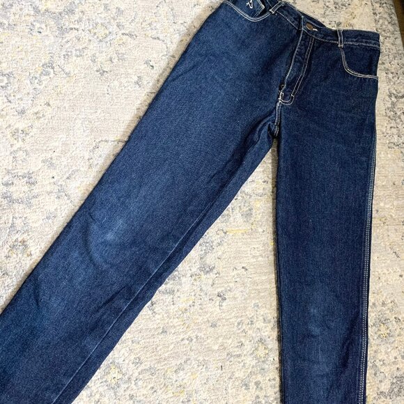 VTG 70s 80s Dark Wash Jordache Denim jeans 24 x 30 High Waisted Slim Fit Tapered - Picture 7 of 8